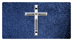 DSC700 510 SL SH BL Silver Single Cross Shimmer Blue Background
